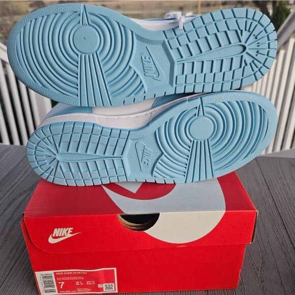 Nike Dunk High Retro UNC BLUE CHILL Mens 7 Womens 8.5 NEW BOX authentic Sneaker - Picture 6 of 14